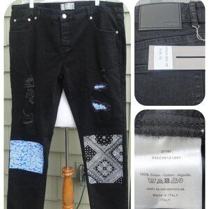 NEW Dior Slim Fit Bandana Art Patch Jeans Men's 42X31 Style D02-3 Italy $1,000